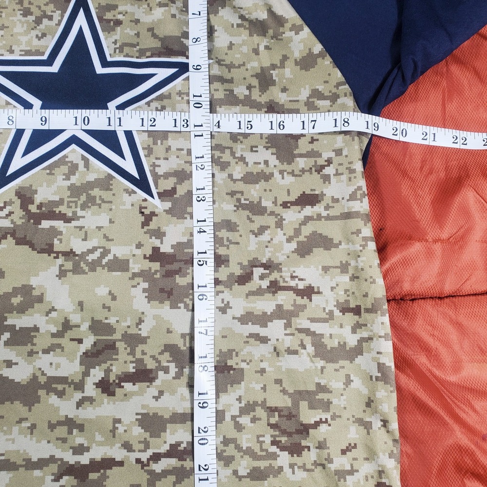 Nike Dallas Cowboys Salute‎ Service Shirt Men M Camo Dri Fit OnField 3/4 Sleeve - Picture 13 of 13